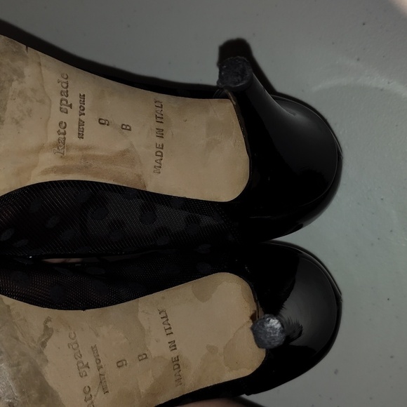 Kate Spade Didi Mesh Polka Dot PeepToe Size 9 black - Picture 11 of 12